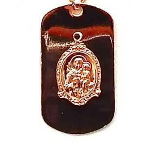 ROSE GOLD ST. Anthony DOG TAG